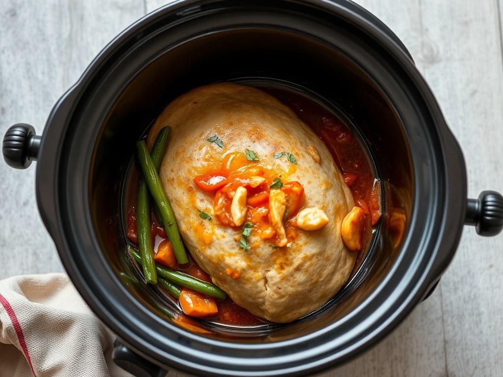 Roti uit de crockpot, AI-gegenereerde illustratie