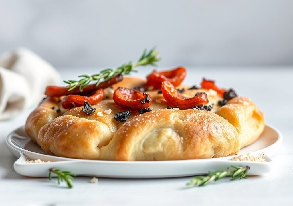Rozemarijn chorizo fougasse, AI-gegenereerde illustratie