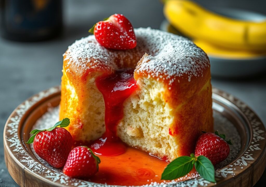 Rum taart of tipsy cake — AI-gegenereerde illustratie