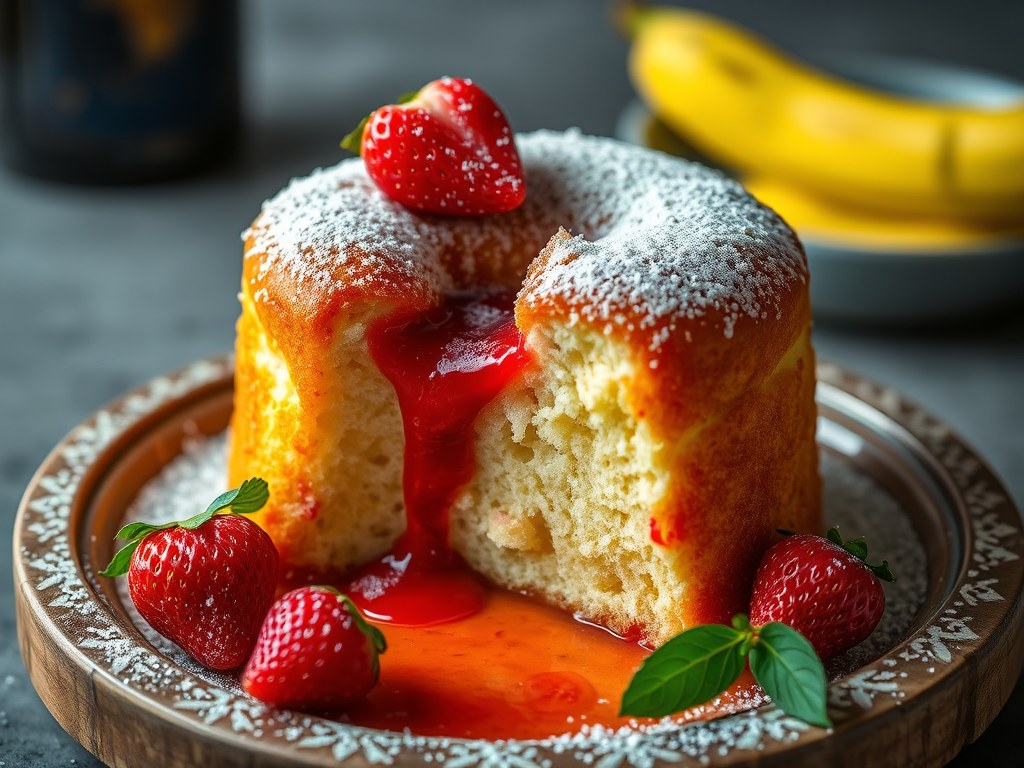 Rum taart of tipsy cake, AI-gegenereerde illustratie