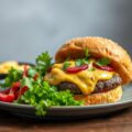 Rundburger, biet en raap met zachte currysaus
