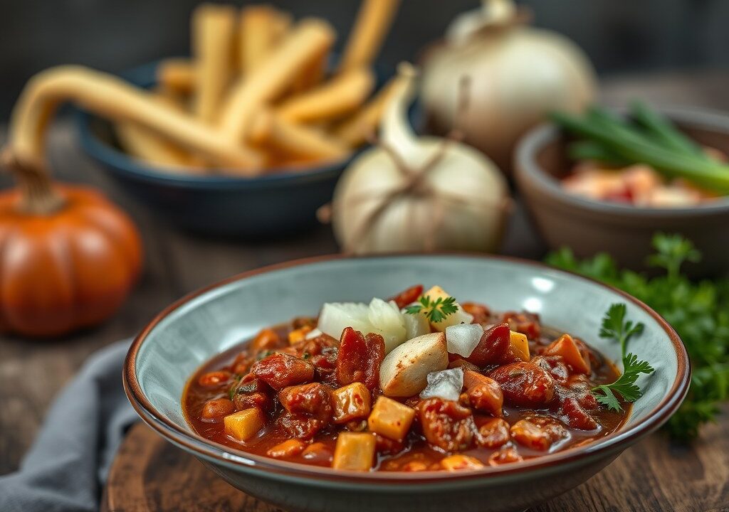 Runder Chilli op Texaanse Wijze uit de Slow Cooker, AI-gegenereerde illustratie