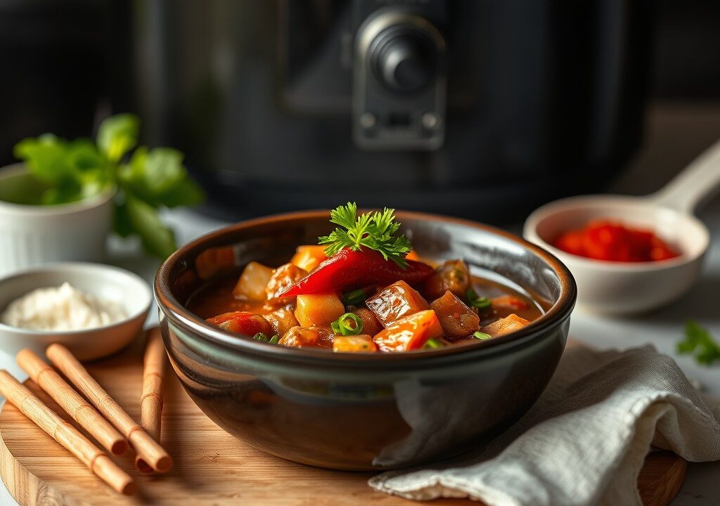 Runderstoofpot op Koreaanse Wijze uit de Slow Cooker — AI-gegenereerde illustratie