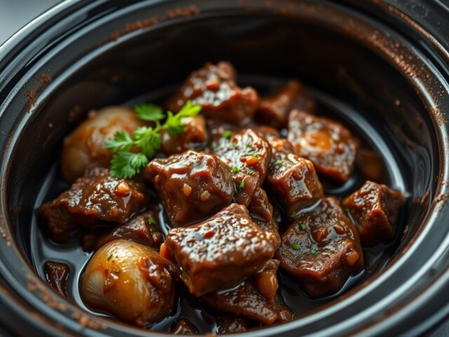 Rundvlees en Coca Cola uit de Slow Cooker — AI-gegenereerde illustratie