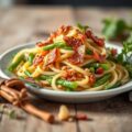 Salade met bacon en asperges