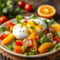 Salade met burrata, vijgen, Parmaham en sinaasappelsdressing