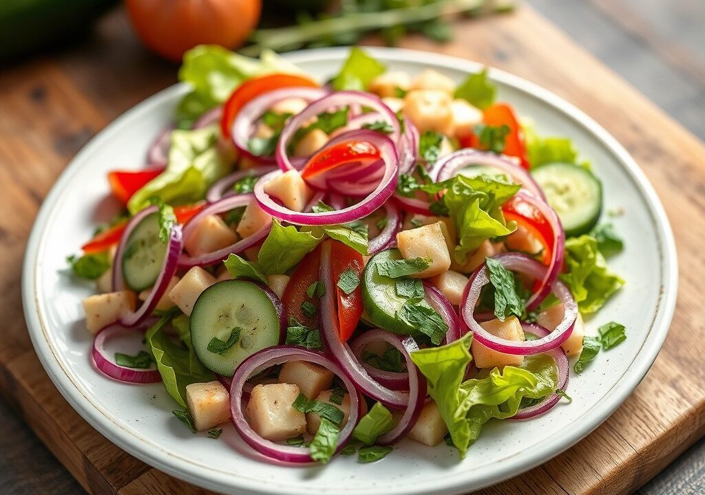 Salade met Kekers uit Griekenland, AI-gegenereerde illustratie
