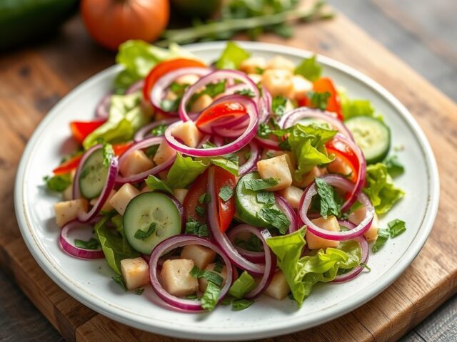 Salade met Kekers uit Griekenland — AI-gegenereerde illustratie
