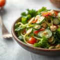 Salade met Komkommer, Gember en Boerenkool