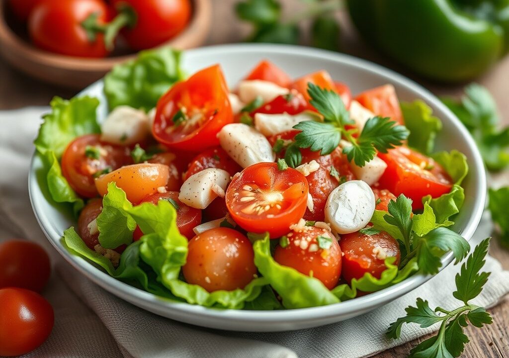 Salade met Tomaten en Kappertjes — AI-gegenereerde illustratie