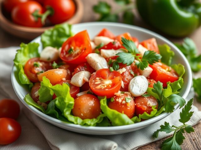 Salade met Tomaten en Kappertjes — AI-gegenereerde illustratie