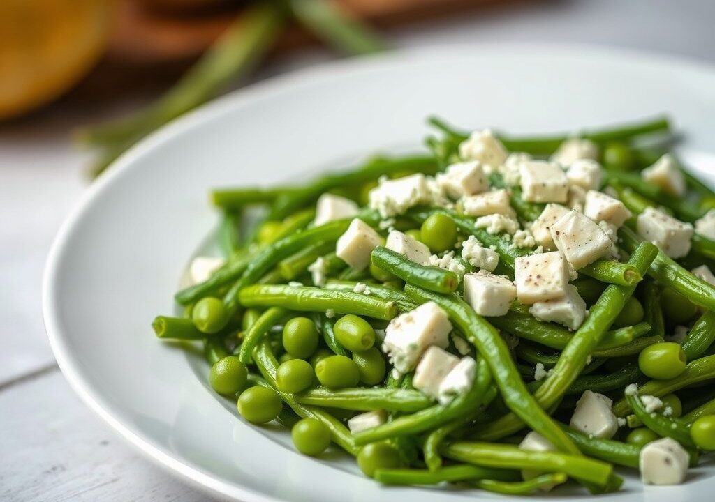 Salade van Haricots Verts met Gorgonzola — AI-gegenereerde illustratie