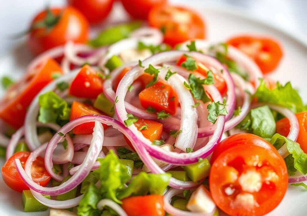 Salade van maatjes met linzen — AI-gegenereerde illustratie