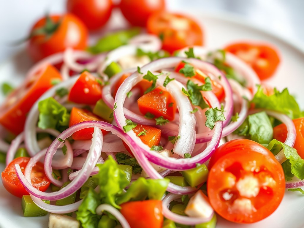 Salade van maatjes met linzen, AI-gegenereerde illustratie