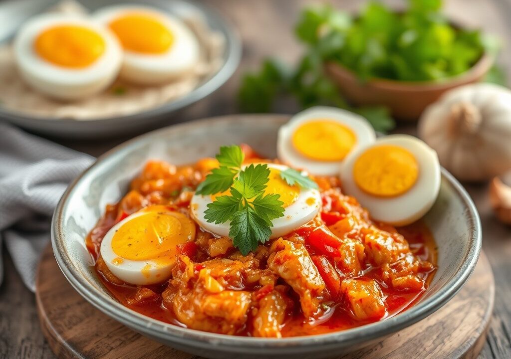 Sambal Goreng Telor — AI-gegenereerde illustratie
