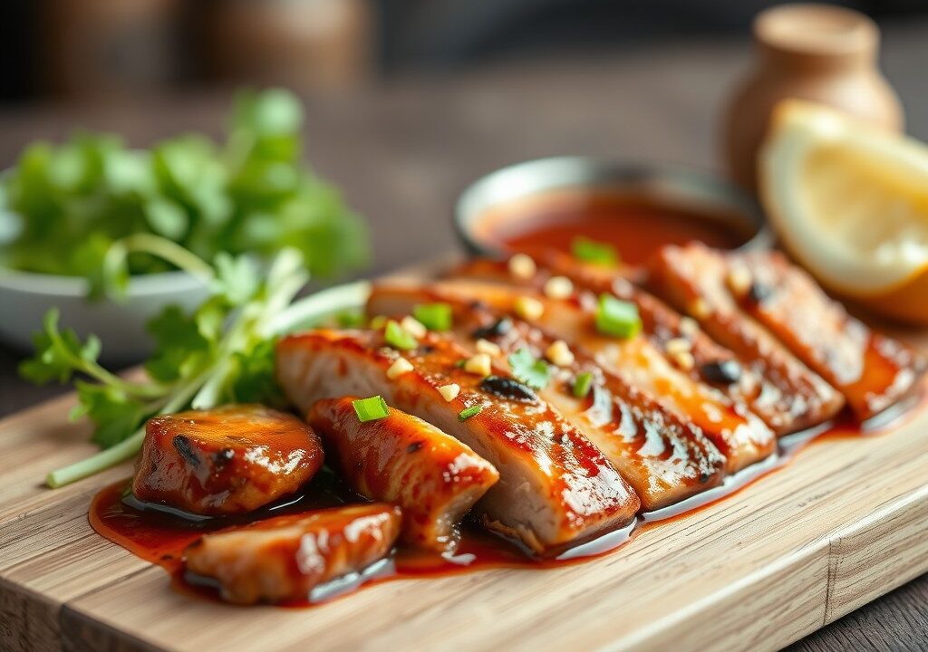 Saté van Varkensvlees met Saté-Saus (VARIATIE) — AI-gegenereerde illustratie