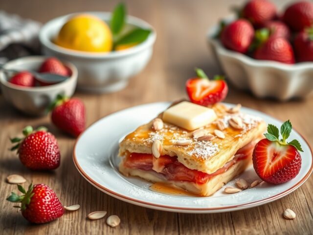 Schoenlapperstaart met aardbeien — AI-gegenereerde illustratie