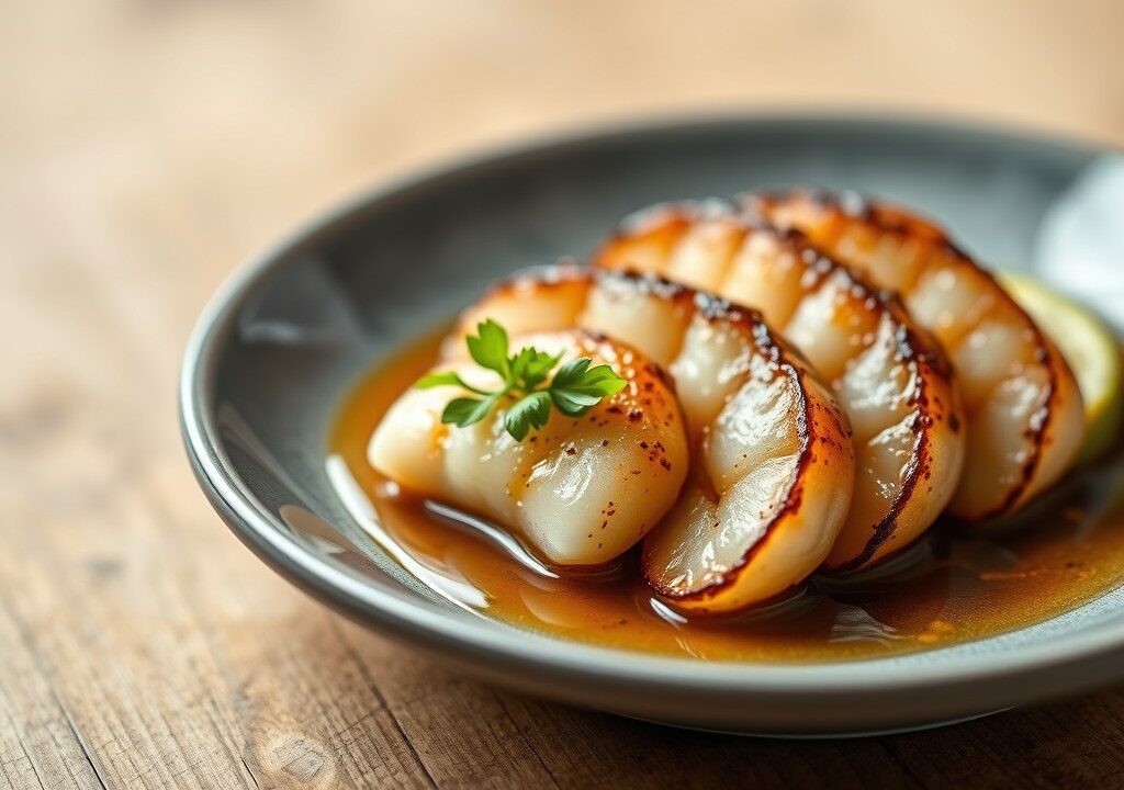 Schouder Sucade met een Ponzu Saus, AI-gegenereerde illustratie