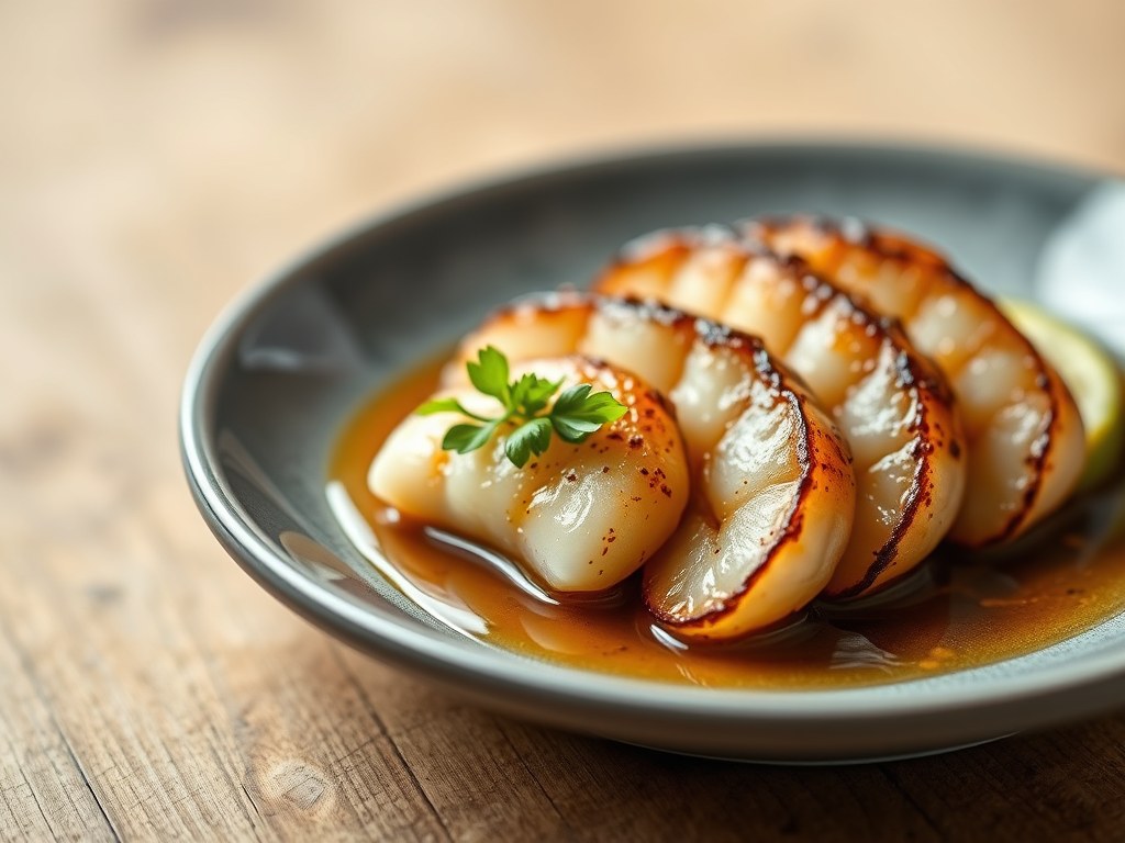 Schouder Sucade met een Ponzu Saus, AI-gegenereerde illustratie