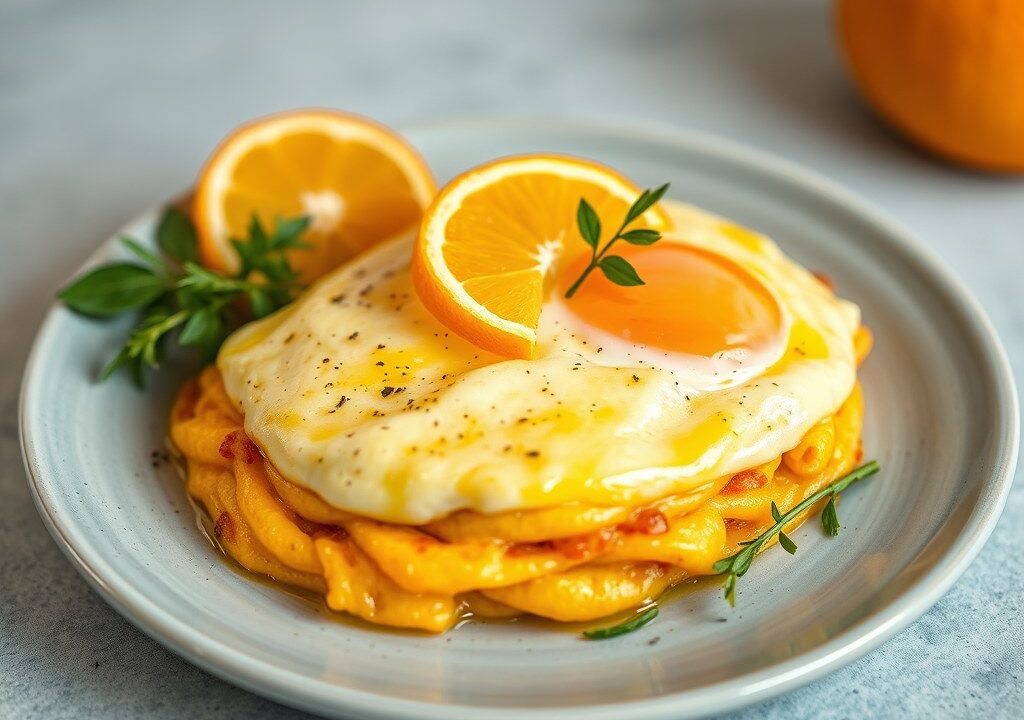 Schuimomelet met sinaasappel — AI-gegenereerde illustratie