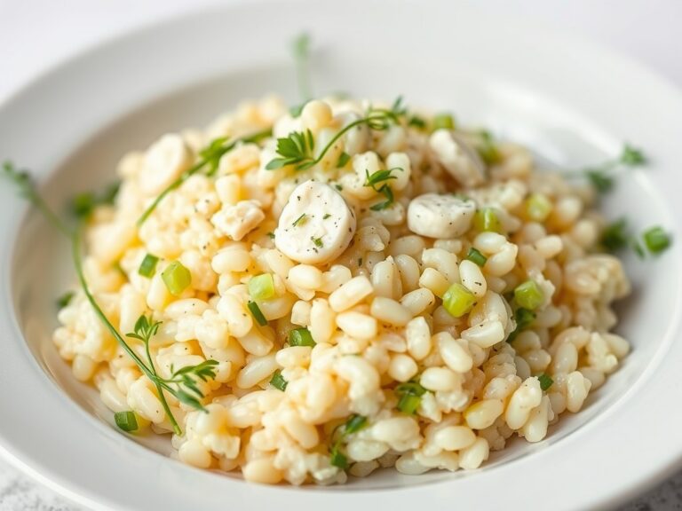 Selderijrisotto met gorgonzola — AI-gegenereerde illustratie