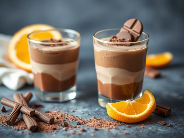Sinaasappel-chocolademousse — AI-gegenereerde illustratie