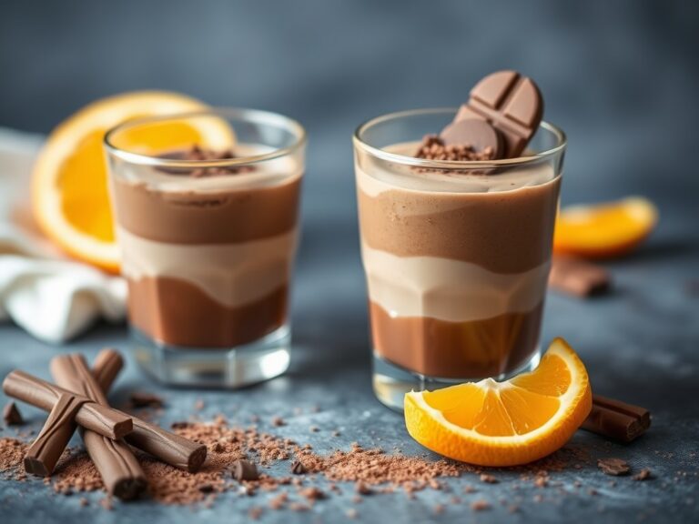 Sinaasappel-chocolademousse — AI-gegenereerde illustratie