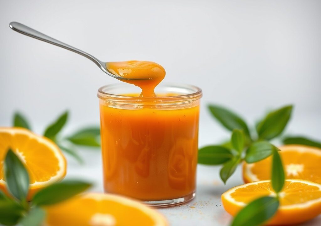 Sinaasappel Marmelade Saus, AI-gegenereerde illustratie