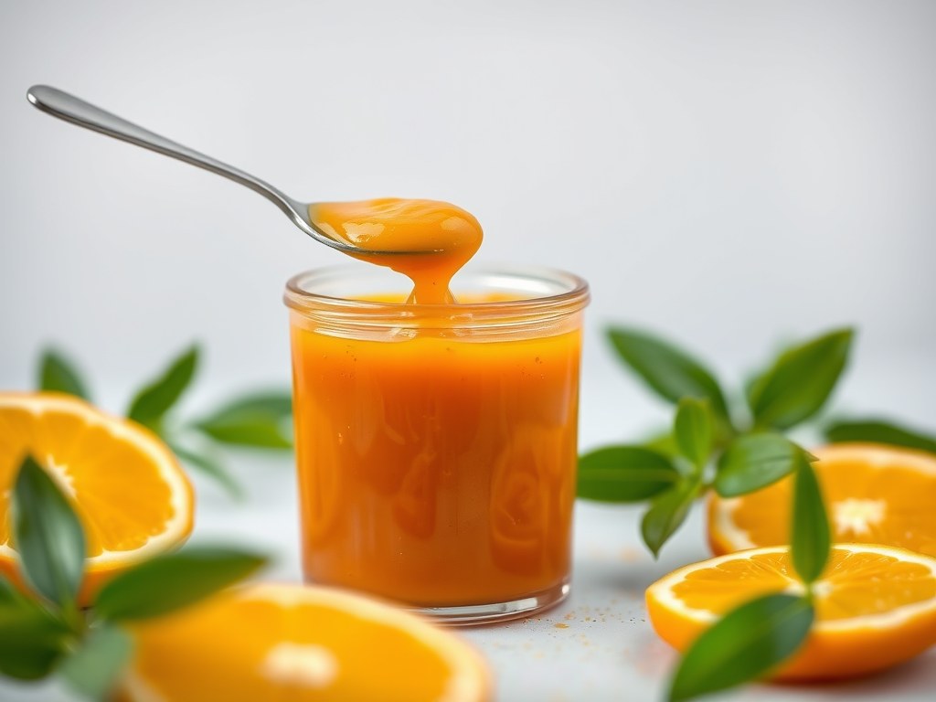 Sinaasappel Marmelade Saus, AI-gegenereerde illustratie
