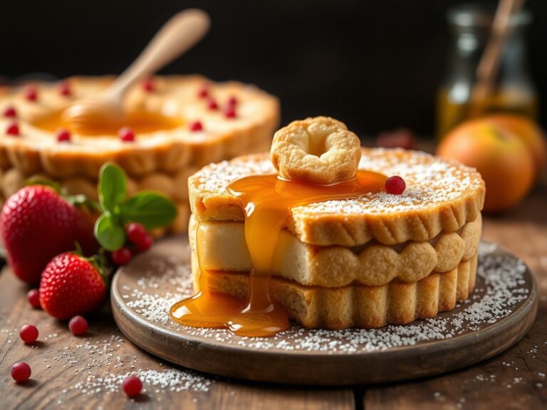 Sinaasappelmoussetaart met een biscuitbodem — AI-gegenereerde illustratie