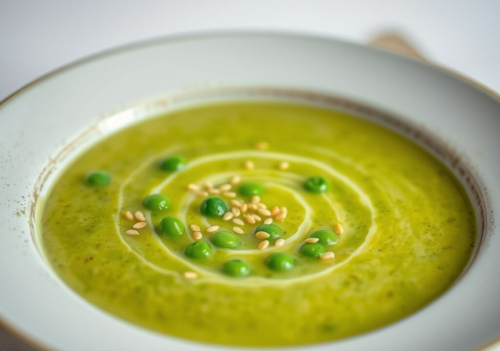 Slasoep met erwten en sesam — AI-gegenereerde illustratie