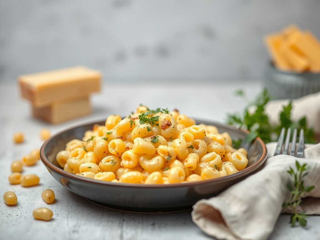 Snelle macaroni van schoonmoeders, AI-gegenereerde illustratie