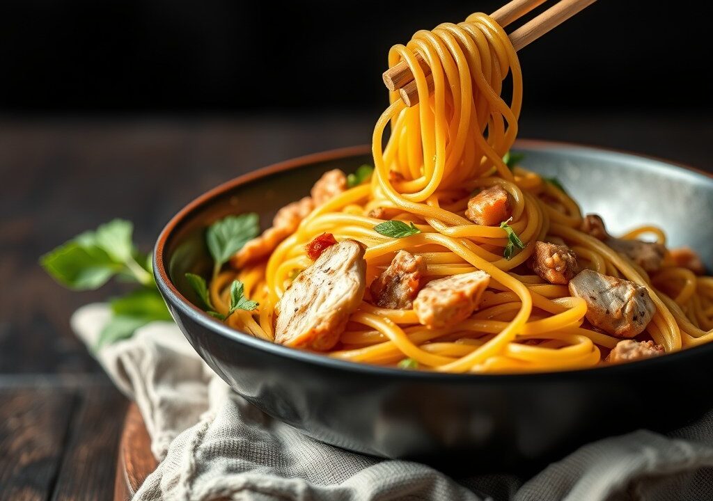Snelle noodles, AI-gegenereerde illustratie