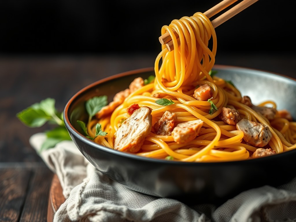 Snelle noodles, AI-gegenereerde illustratie