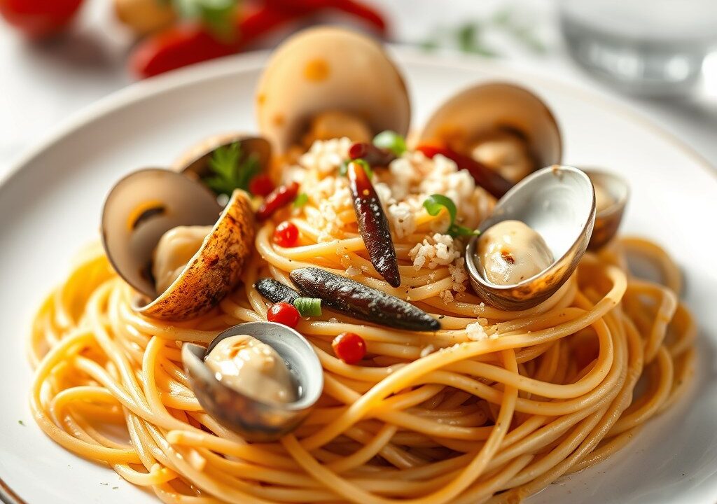 Spaghetti alla vongole, AI-gegenereerde illustratie