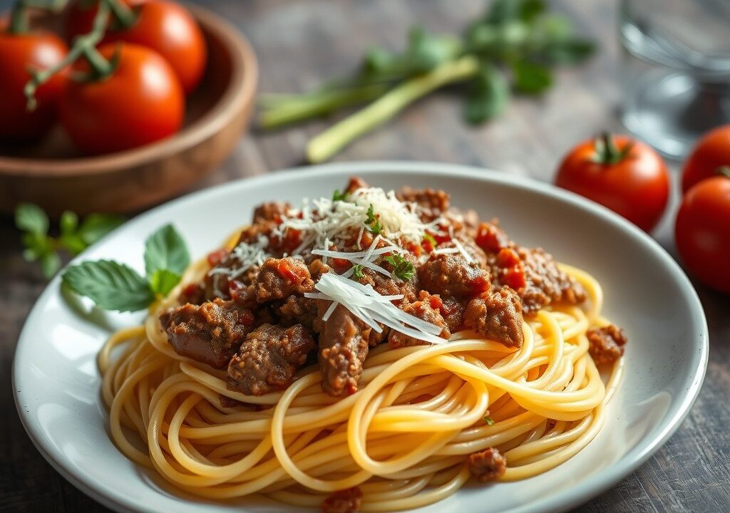 Spaghetti bolognese — AI-gegenereerde illustratie