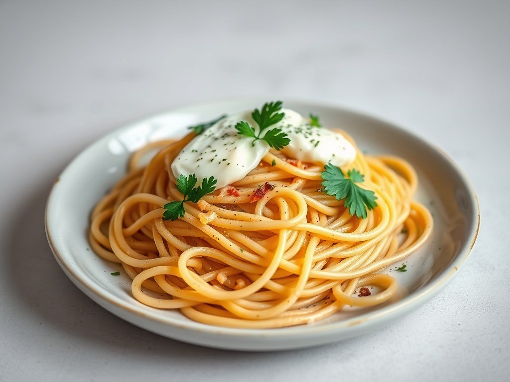 Spaghetti Carbonara, AI-gegenereerde illustratie
