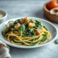 Spaghetti met spinazie