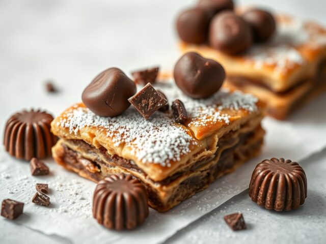 Speculaasbrokken met chocoladestukjes — AI-gegenereerde illustratie