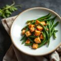 Sperziebonen met walnoot en tempeh