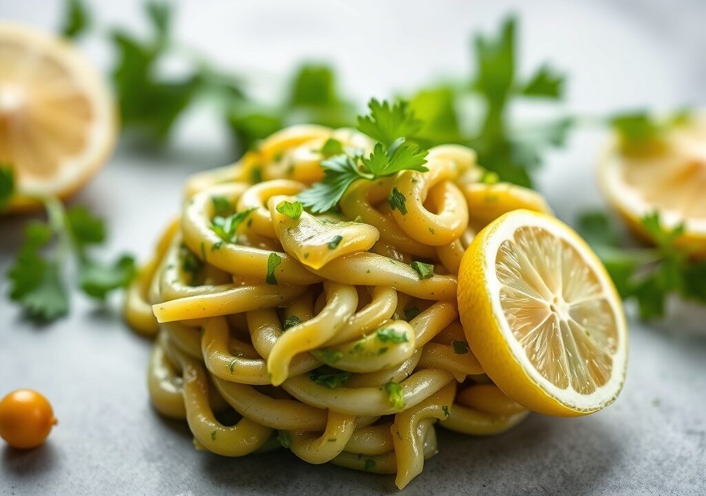 Spliterwten-waterkerskwarksalade — AI-gegenereerde illustratie