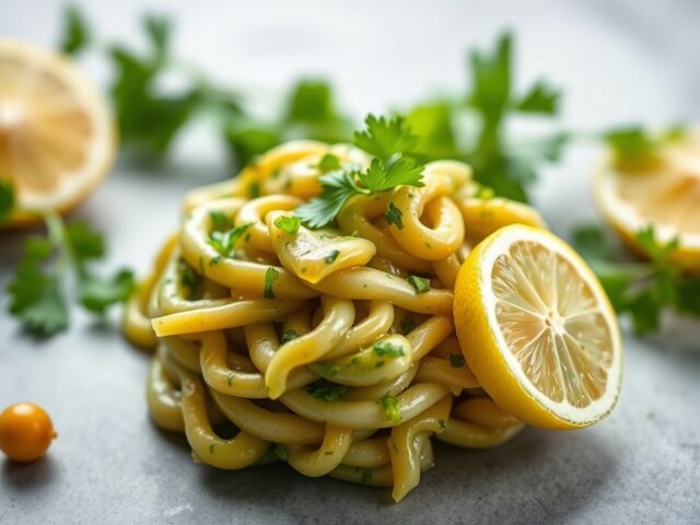 Spliterwten-waterkerskwarksalade — AI-gegenereerde illustratie