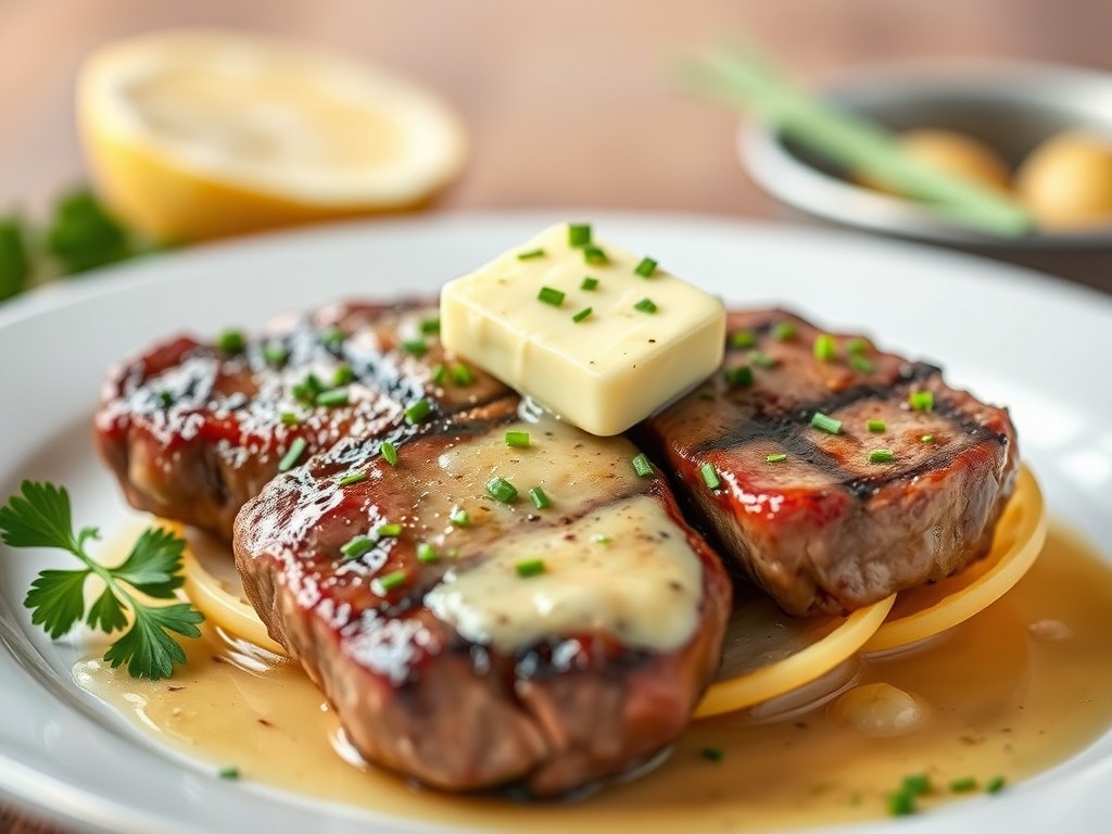 Steak met Brugge boter kruiden, AI-gegenereerde illustratie