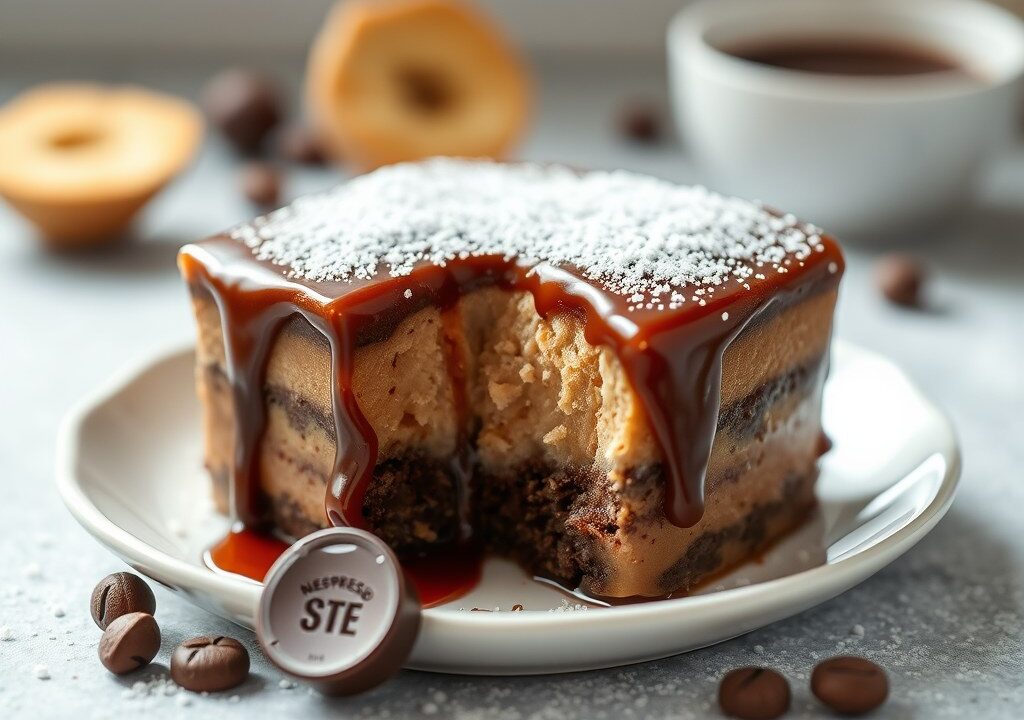 Sticky coffeepudding, AI-gegenereerde illustratie