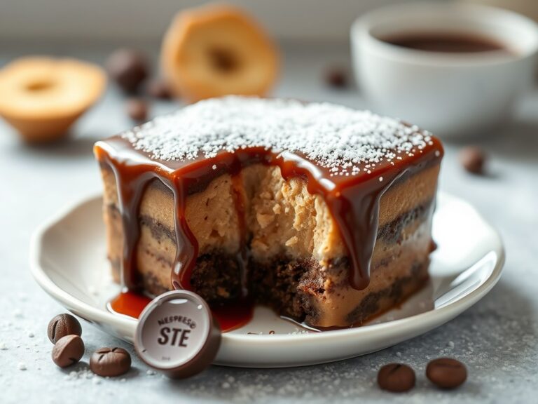 Sticky coffeepudding — AI-gegenereerde illustratie