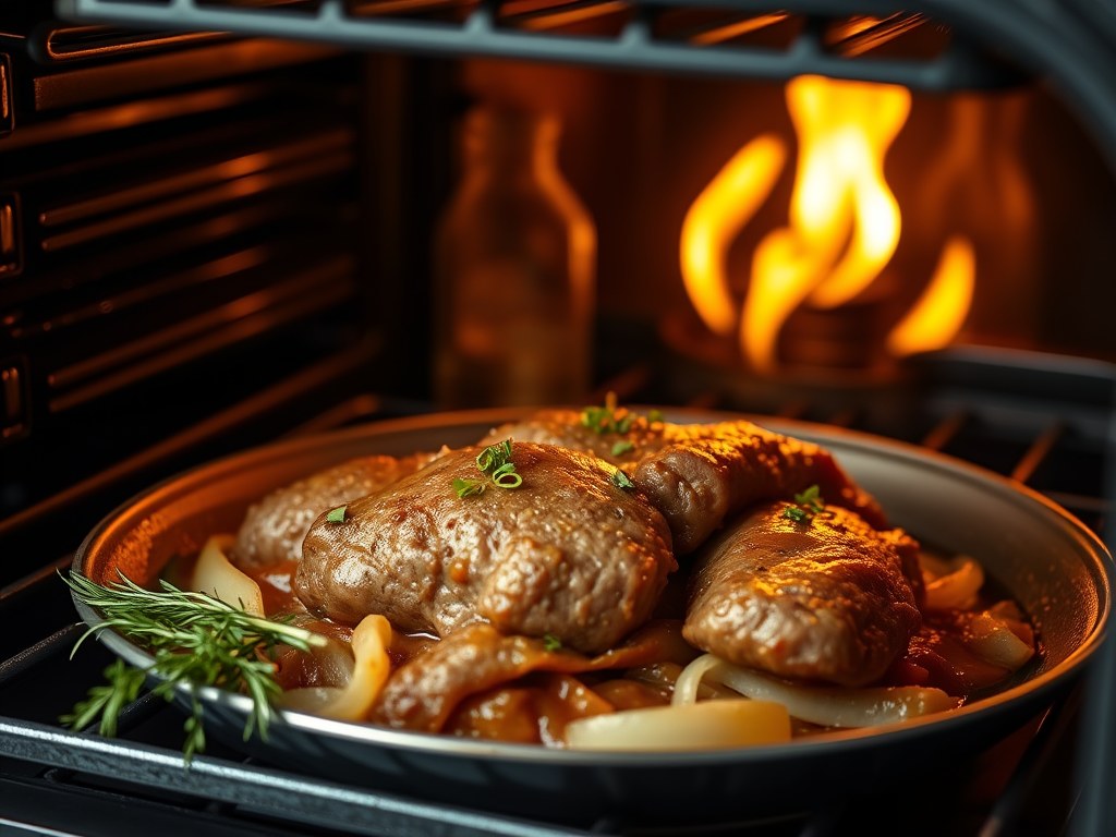 Stoofvlees uit de oven, AI-gegenereerde illustratie
