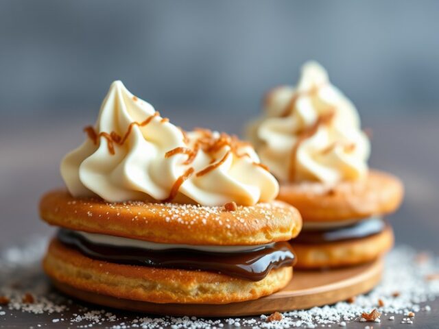 Stroopwafel toetje — AI-gegenereerde illustratie