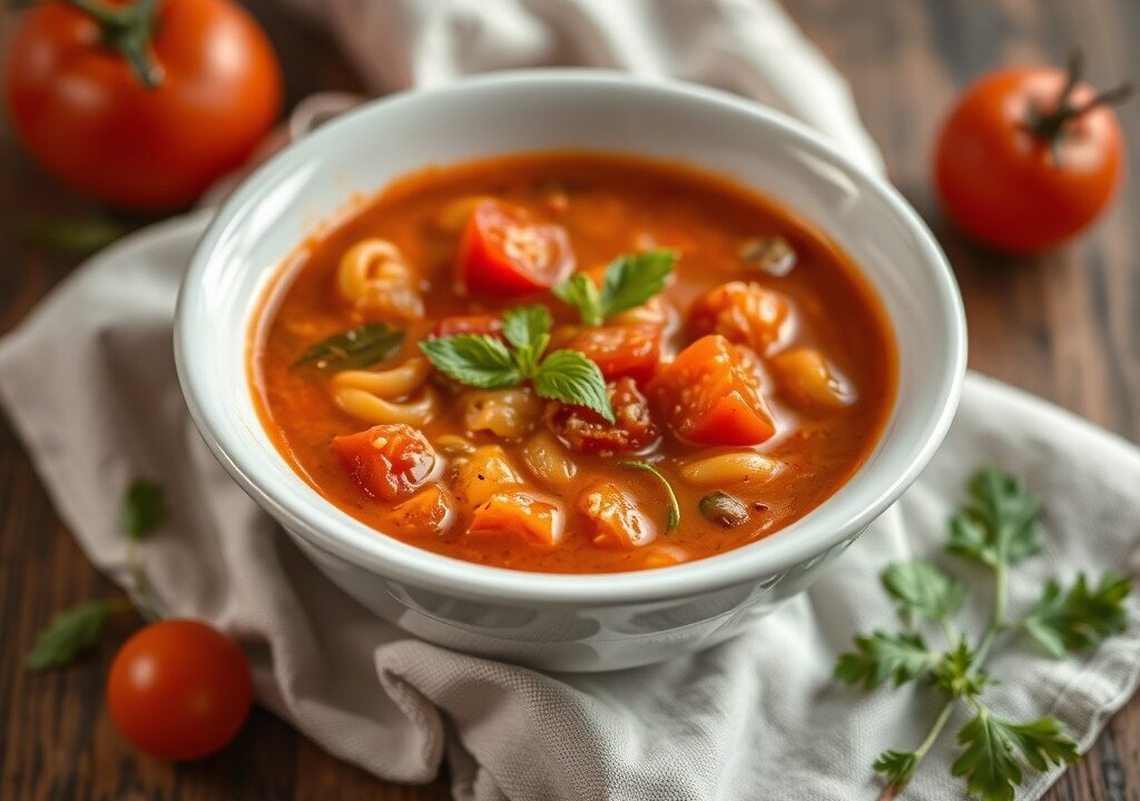 Supersnelle tomatensoep, AI-gegenereerde illustratie