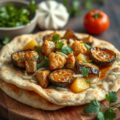 Surinaamse aubergines met kip en aardappel (eenpansgerecht)