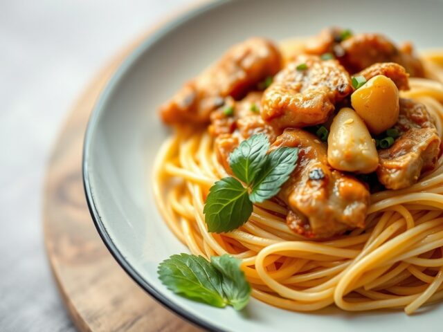 Surinaamse Bami met Kip — AI-gegenereerde illustratie
